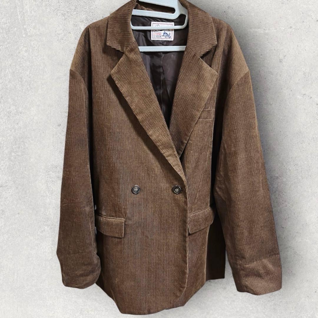 DISCOAT コーデュロイWブレストジャケット ブラウン FREE