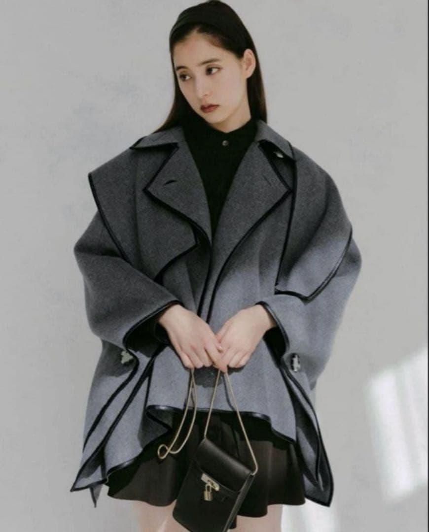 【極美品】snidel 新木優子 コート ポンチョ コラボ グレー