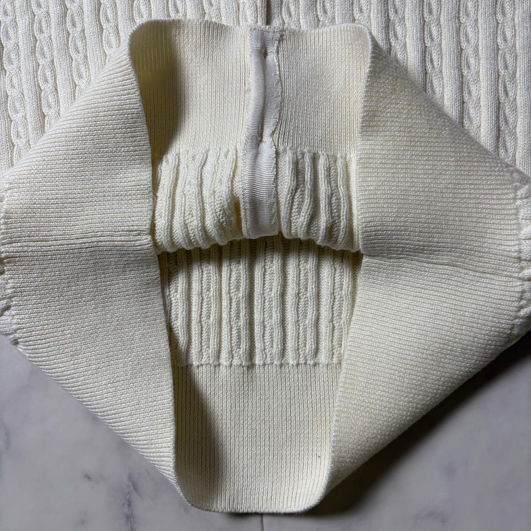 美品 現行 ポロラルフローレン ケーブルニット カーディガン ポニー刺繍 白