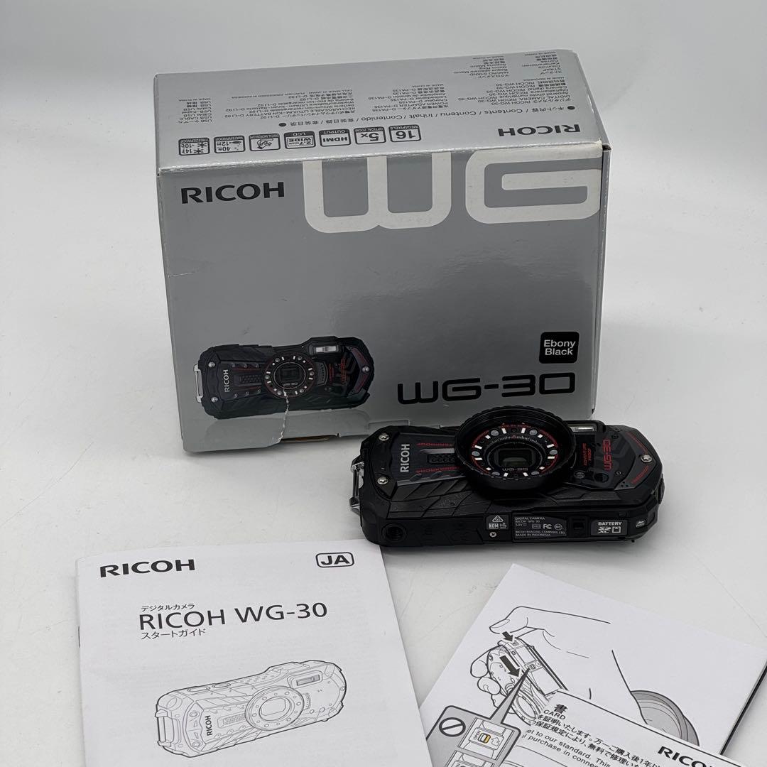 【美品/動作確認済】RICOH WG-30 防水デジタルカメラ 箱付き