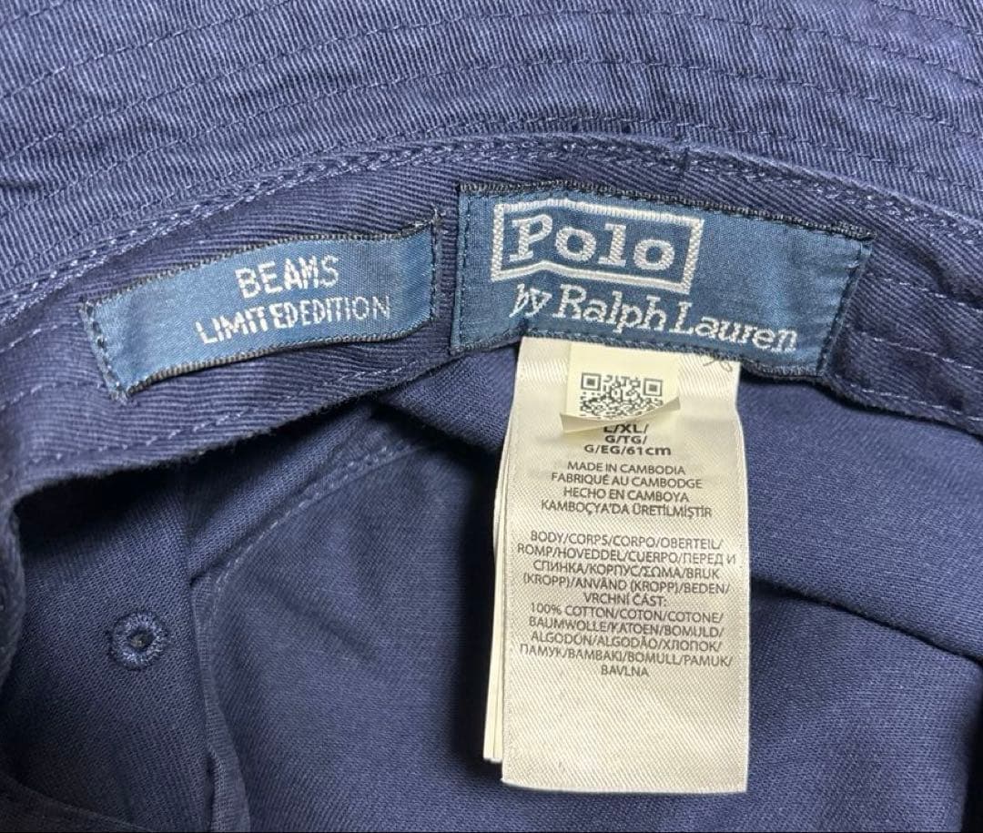 BEAMS POLO RALPH LAUREN バケットハット ネイビー 別注