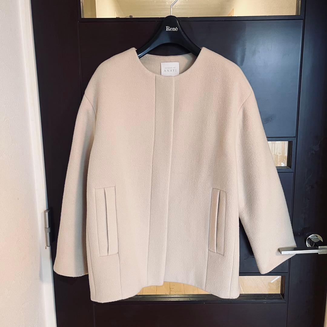 新品☆ANAYI ウールビーバークルーコート/セオリー、23区、セルフォード