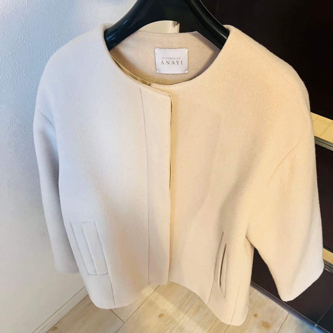 新品☆ANAYI ウールビーバークルーコート/セオリー、23区、セルフォード