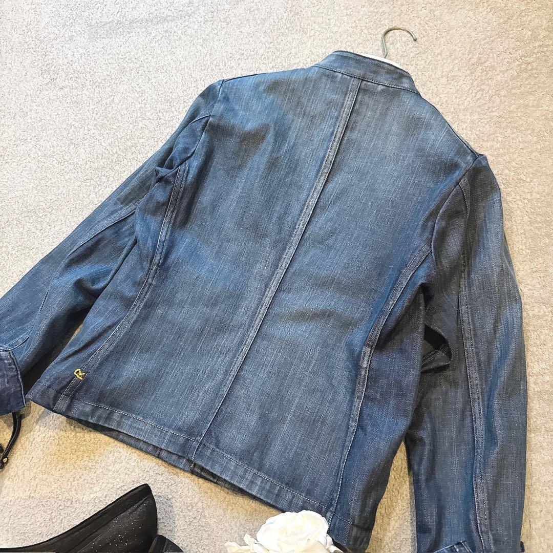 45R 美品 おこめデニム　908　スタンドジャケット インディゴ ２　ボタン