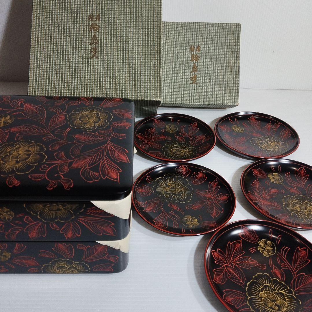 本堅地輪島塗【二段重箱と菓子置き】未使用品 MADE IN JAPAN