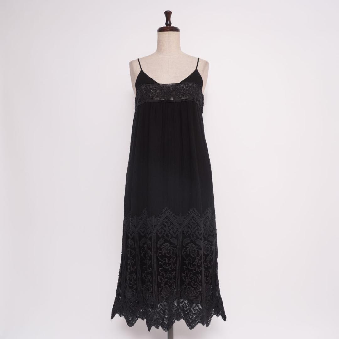 新品未使用 シーニューヨーク レイ 京都紋付 キャミワンピース 黒4*LD975