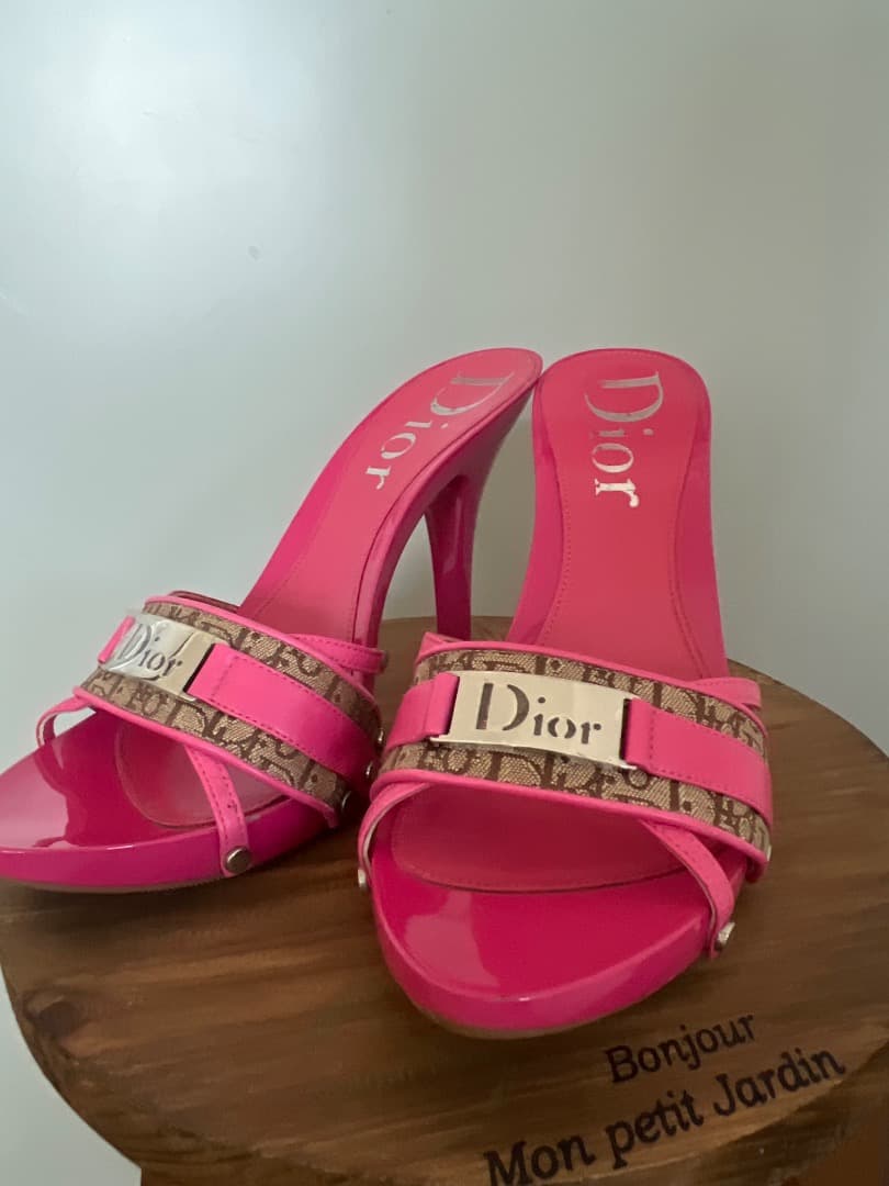 Dior ピンク ミュール　ヴィンテージ
