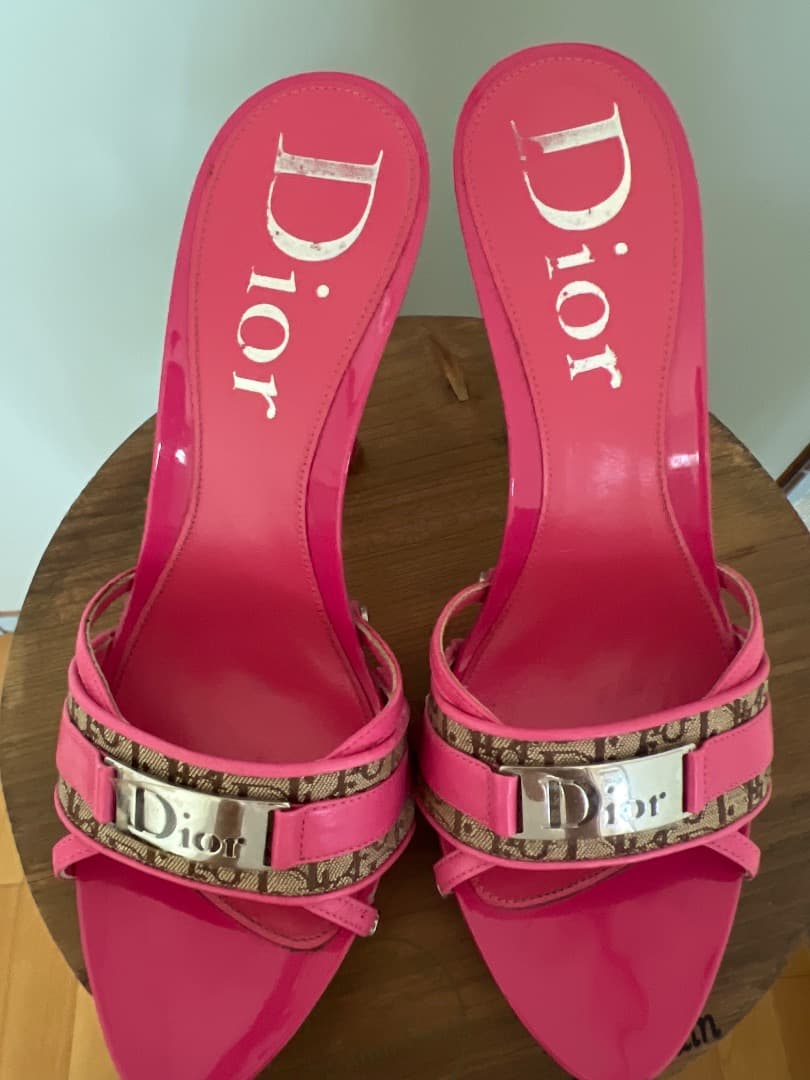 Dior ピンク ミュール　ヴィンテージ