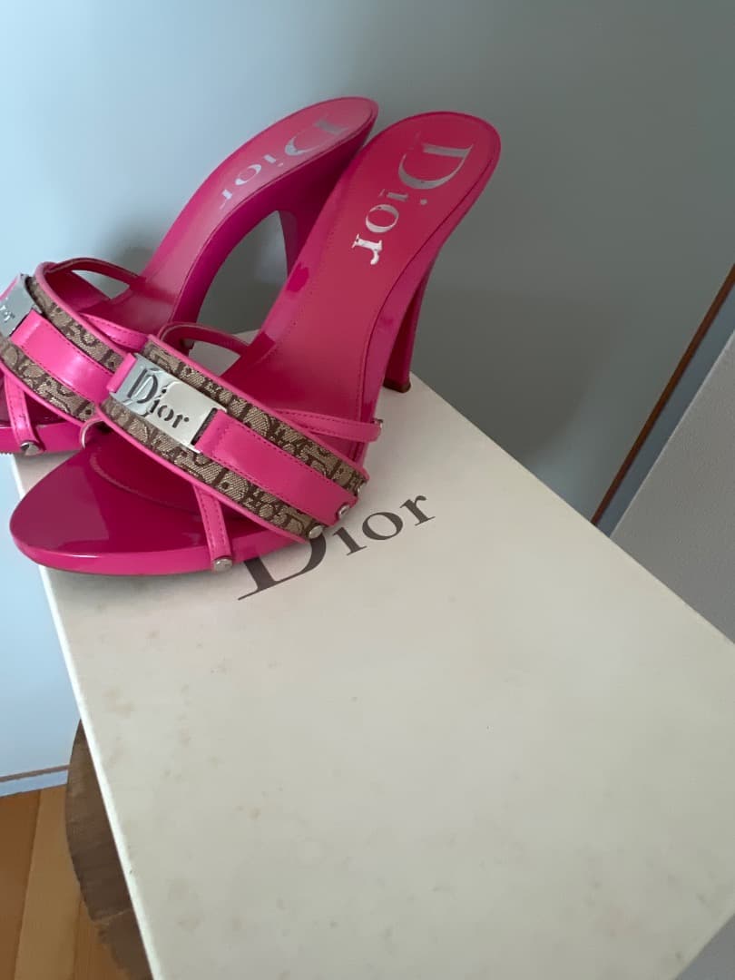 Dior ピンク ミュール　ヴィンテージ