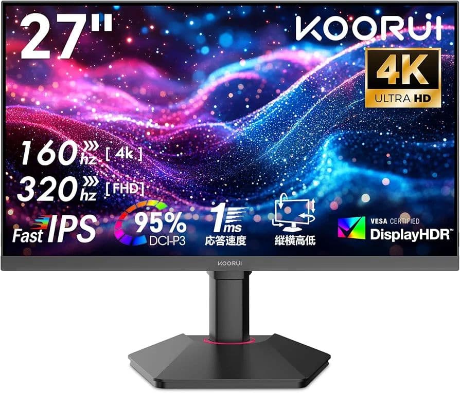 にら　美品　KOORUI 27インチ 4Kゲーミングモニター 320Hz