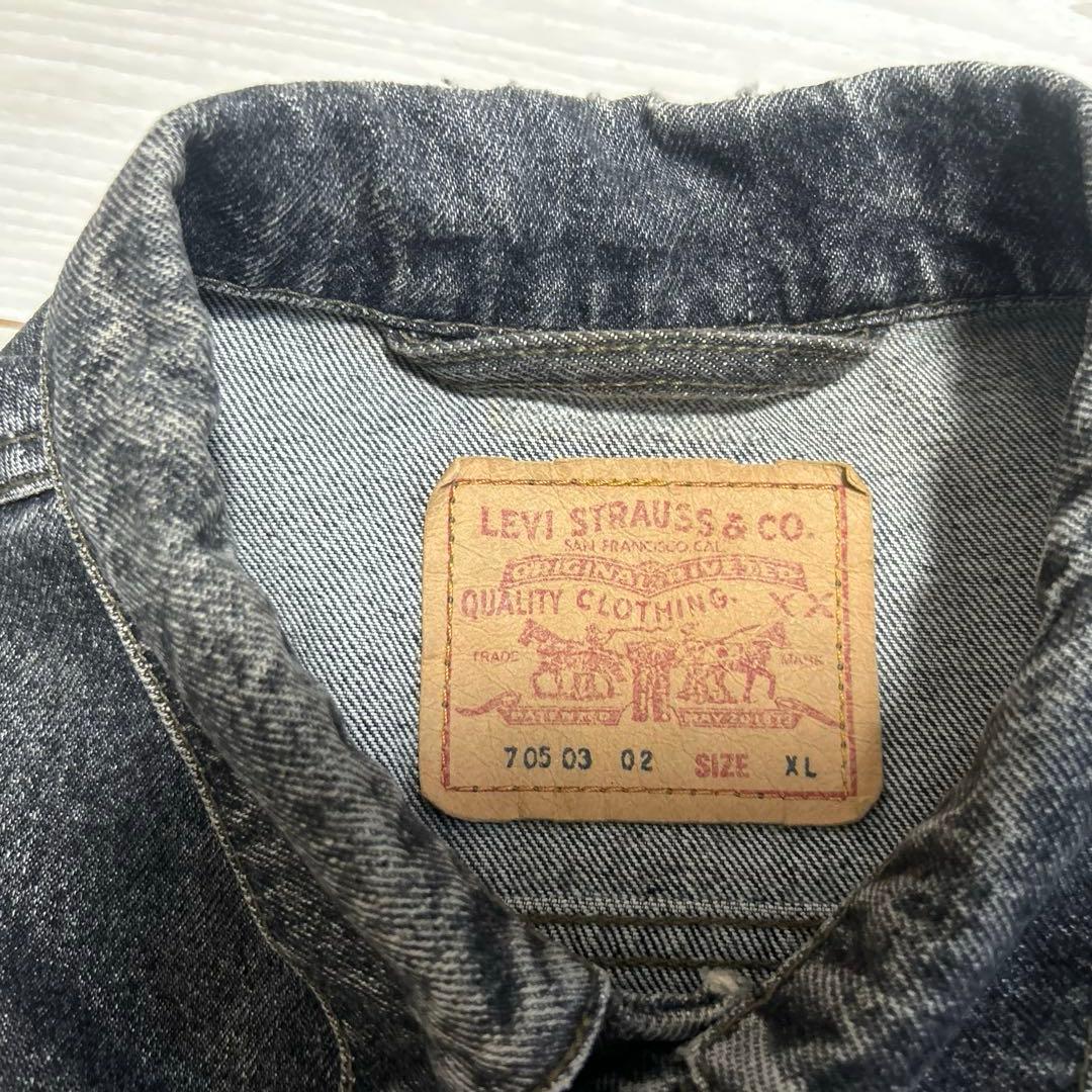 Levis デニムジャケット 70503 02 ユーロ XXL ブラック 先染め