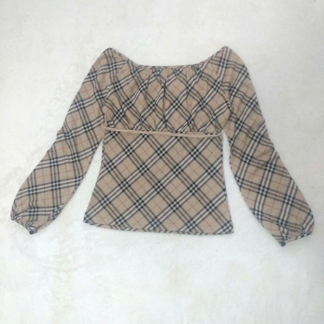 【タグ付未使用】バーバリーブルーレーベル　カットソー　ノバチェック　ウール　38