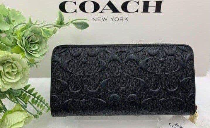 新品未使用コーチ長財布ブラックシグネチャーメンズレディース送料無料即日発送