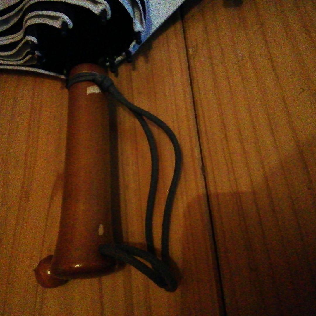 サンバリア　二段折り/ボーダー　ブルー