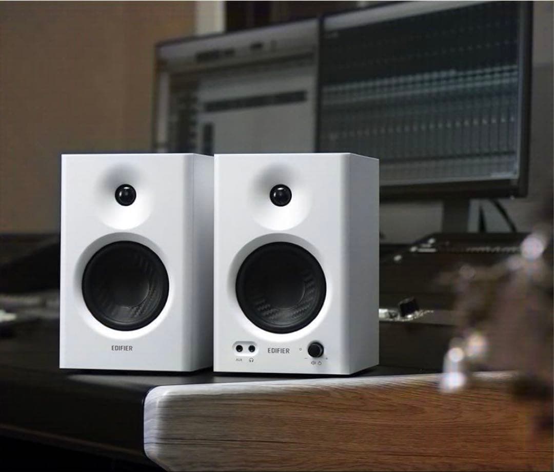 Edifier MR4 ホワイト+ MOGAMI2534 RCAケーブル