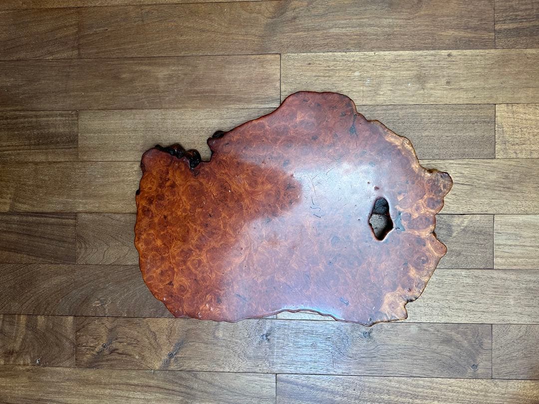 木製飾り台　カリン　美しい木目 無垢材　昭和　花台