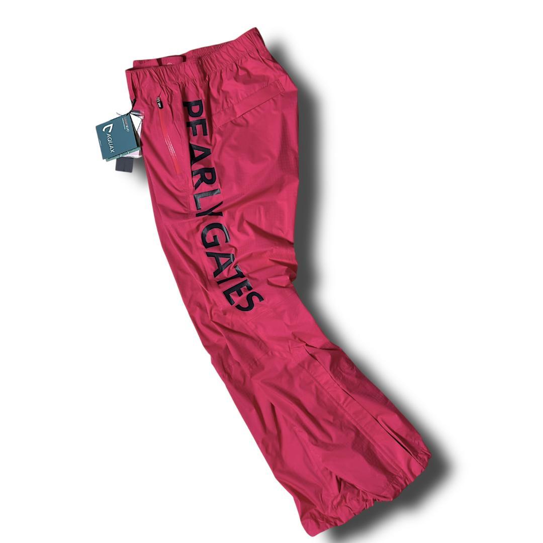 2 定26,400円 パーリーゲイツ AQUAX 防水 ビッグロゴ レインパンツ