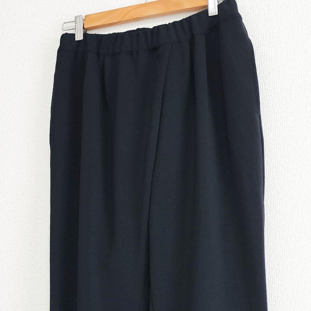 美品 TRAVAIL MANUEL ダブルクロス 2タックパンツ M 黒