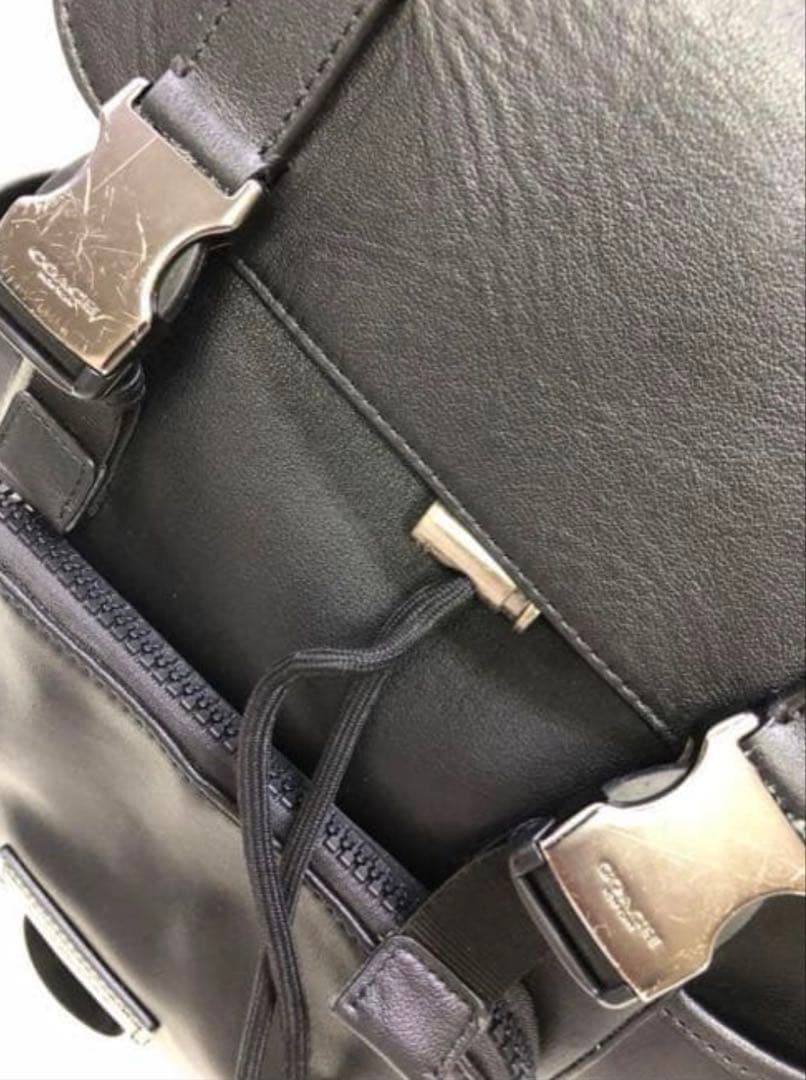 COACH ブラック レザー バックパック
