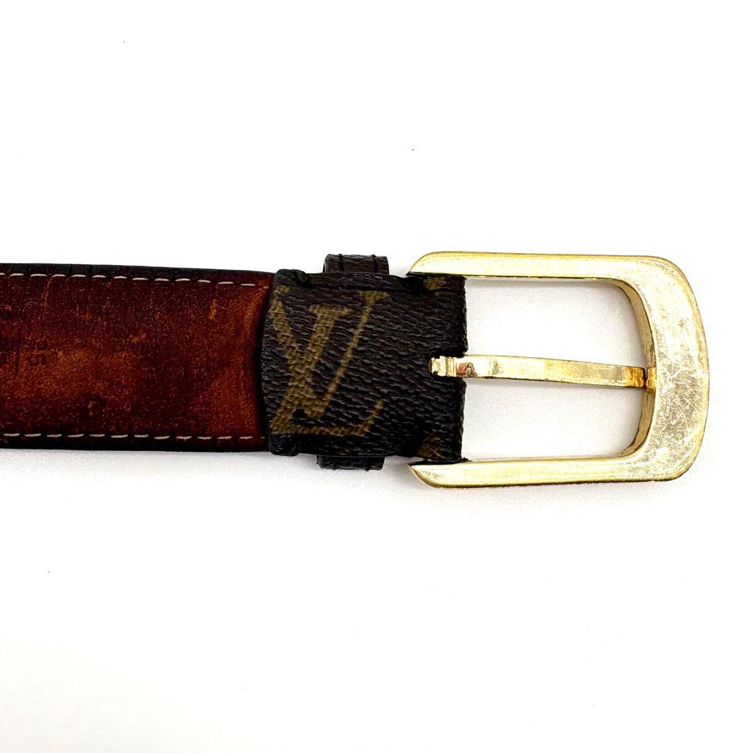 VUITTON　ベルト　モノグラム　サンチュール　レザー　PVC　ゴールド