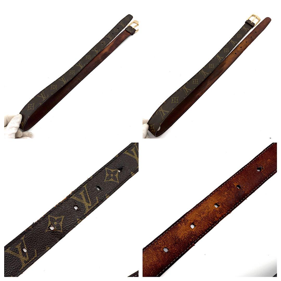 VUITTON　ベルト　モノグラム　サンチュール　レザー　PVC　ゴールド