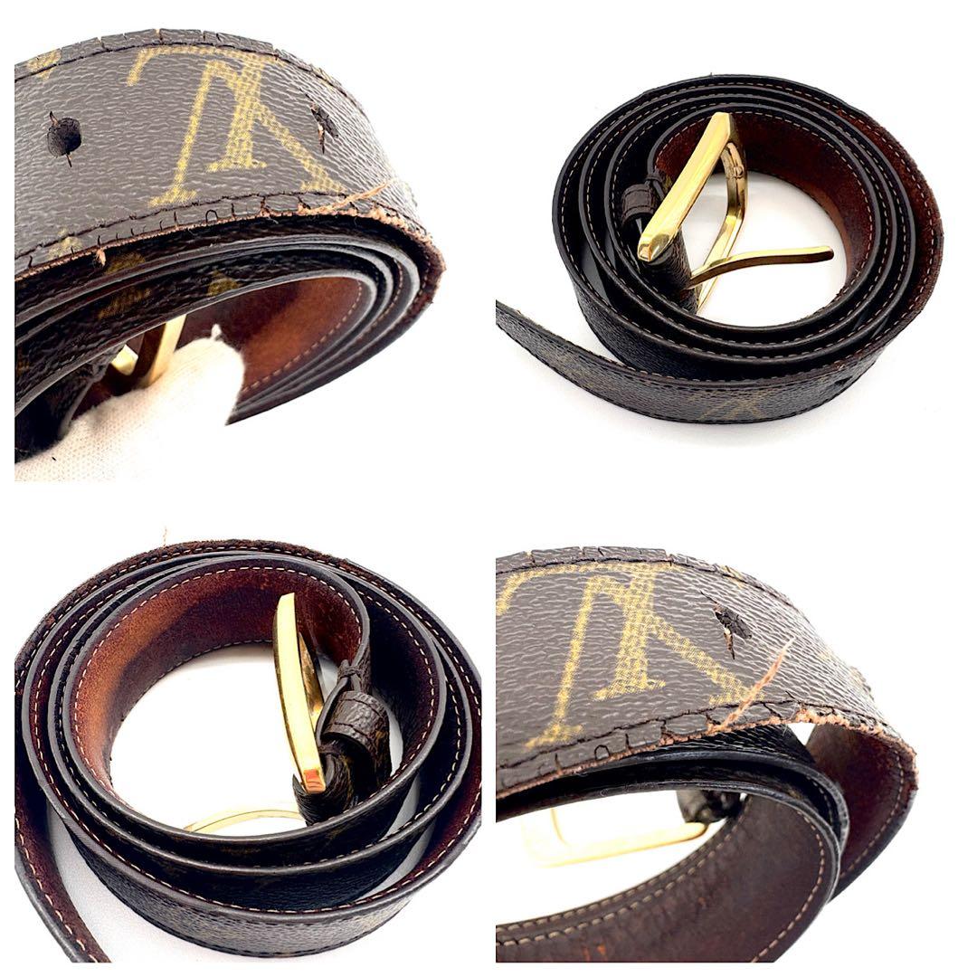 VUITTON　ベルト　モノグラム　サンチュール　レザー　PVC　ゴールド