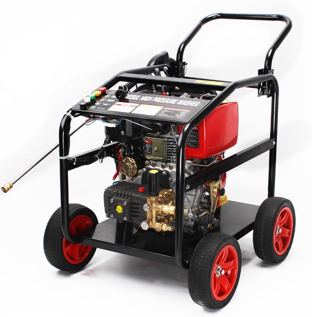 エンジン高圧洗浄機 キーで起動 ディーゼル燃料 高圧200bar