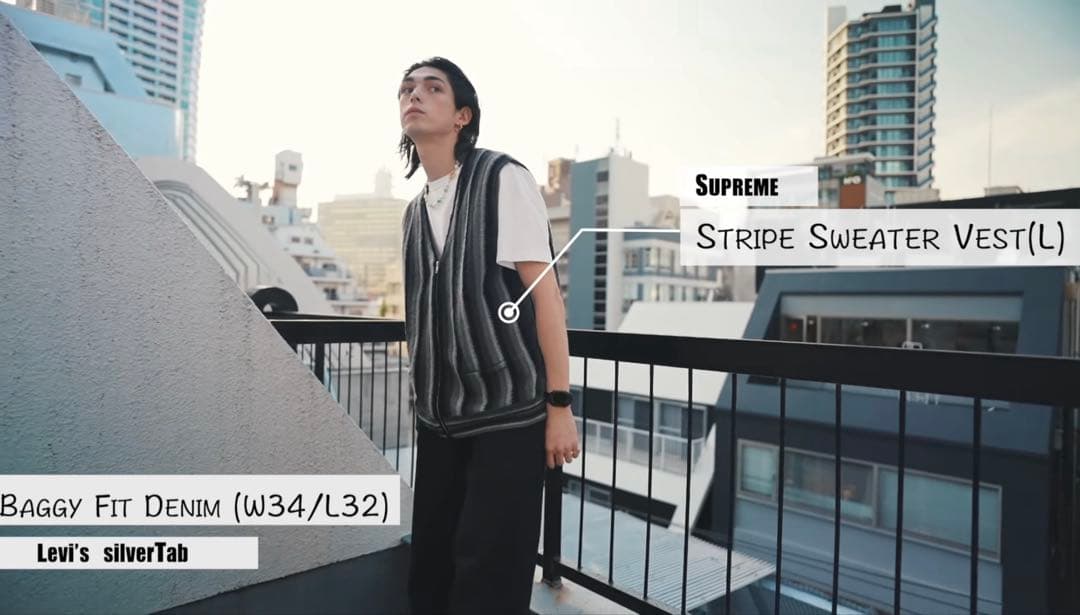 トップス SUPREME Stripe Sweater VEST