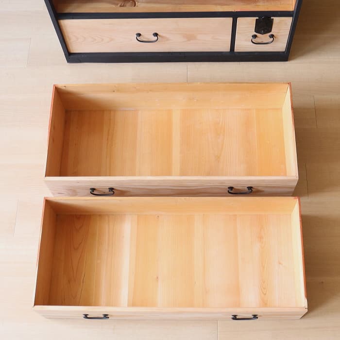 アンティーク 引出し６杯 スギ 無垢材 タンス ハイチェスト 古家具