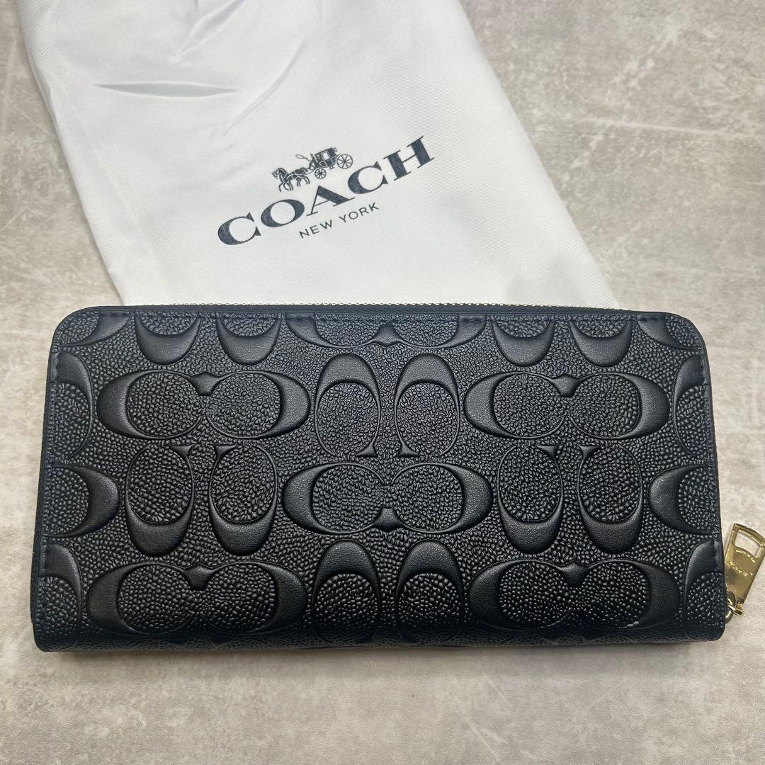 新品 未使用✨COACH ブラック レザー 長財布