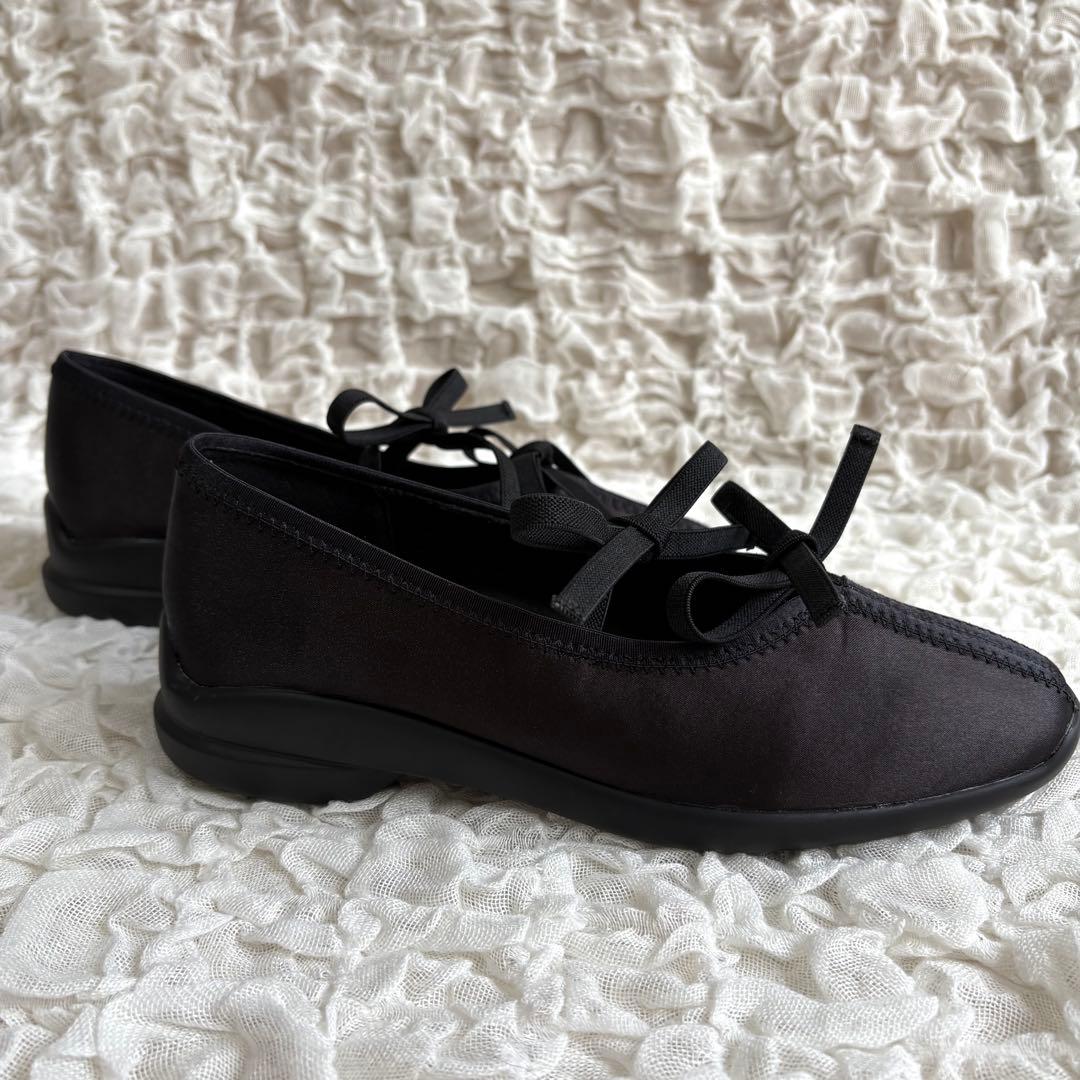 LETALON ルタロン Lダブルリボンバレリーナ バレエシューズ 黒 23cm