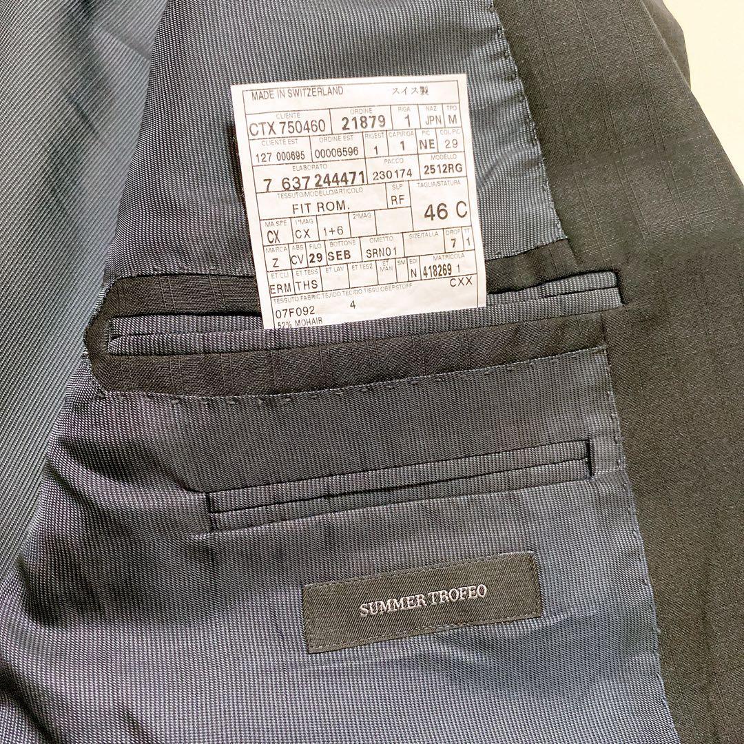 極美品 エルメネジルドゼニア スミズーラ TROFEO スーツ ブラック 46c