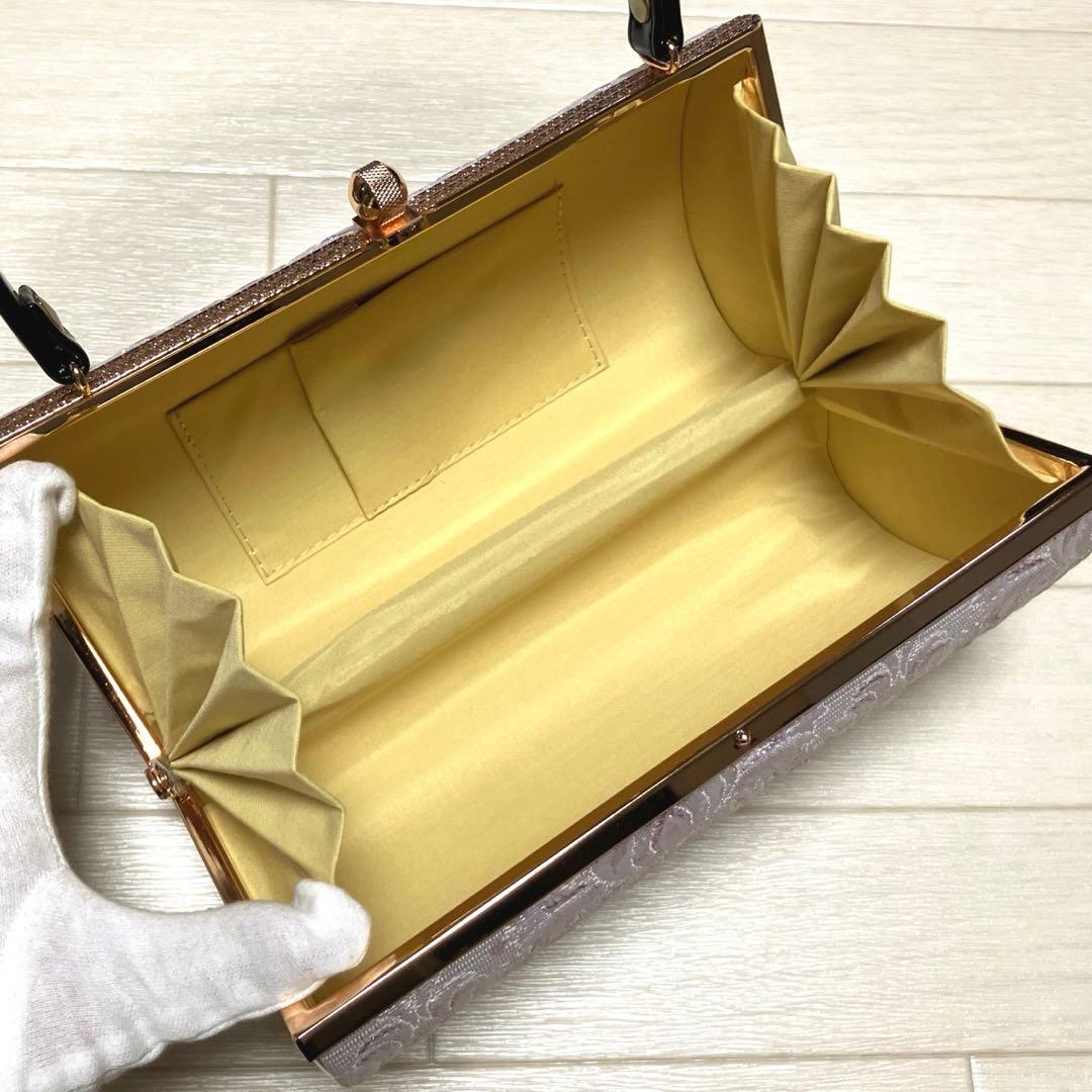 《美品》草履バッグセット　ふくれ織　ジャガード　ローブデコルテ調　成人式