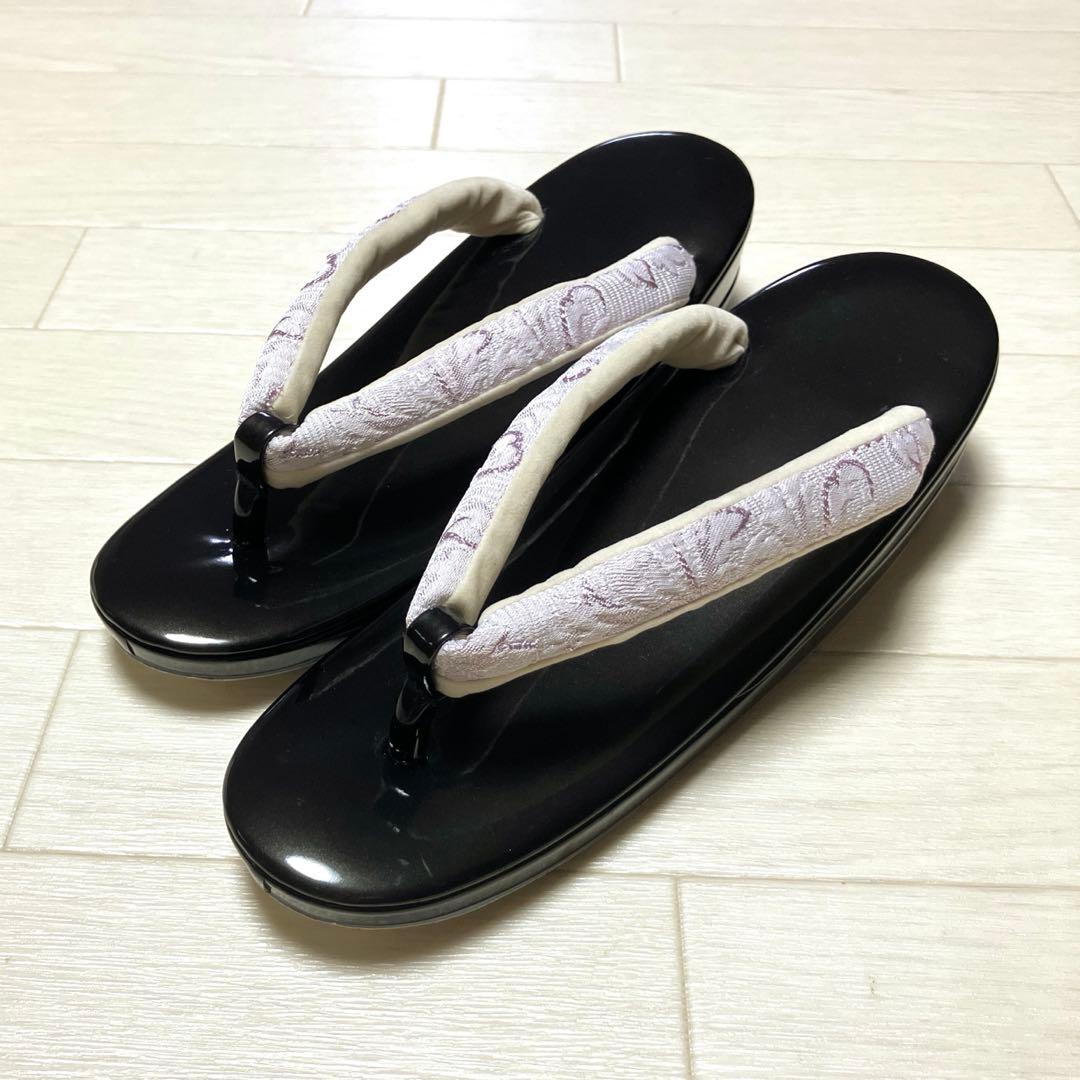 《美品》草履バッグセット　ふくれ織　ジャガード　ローブデコルテ調　成人式