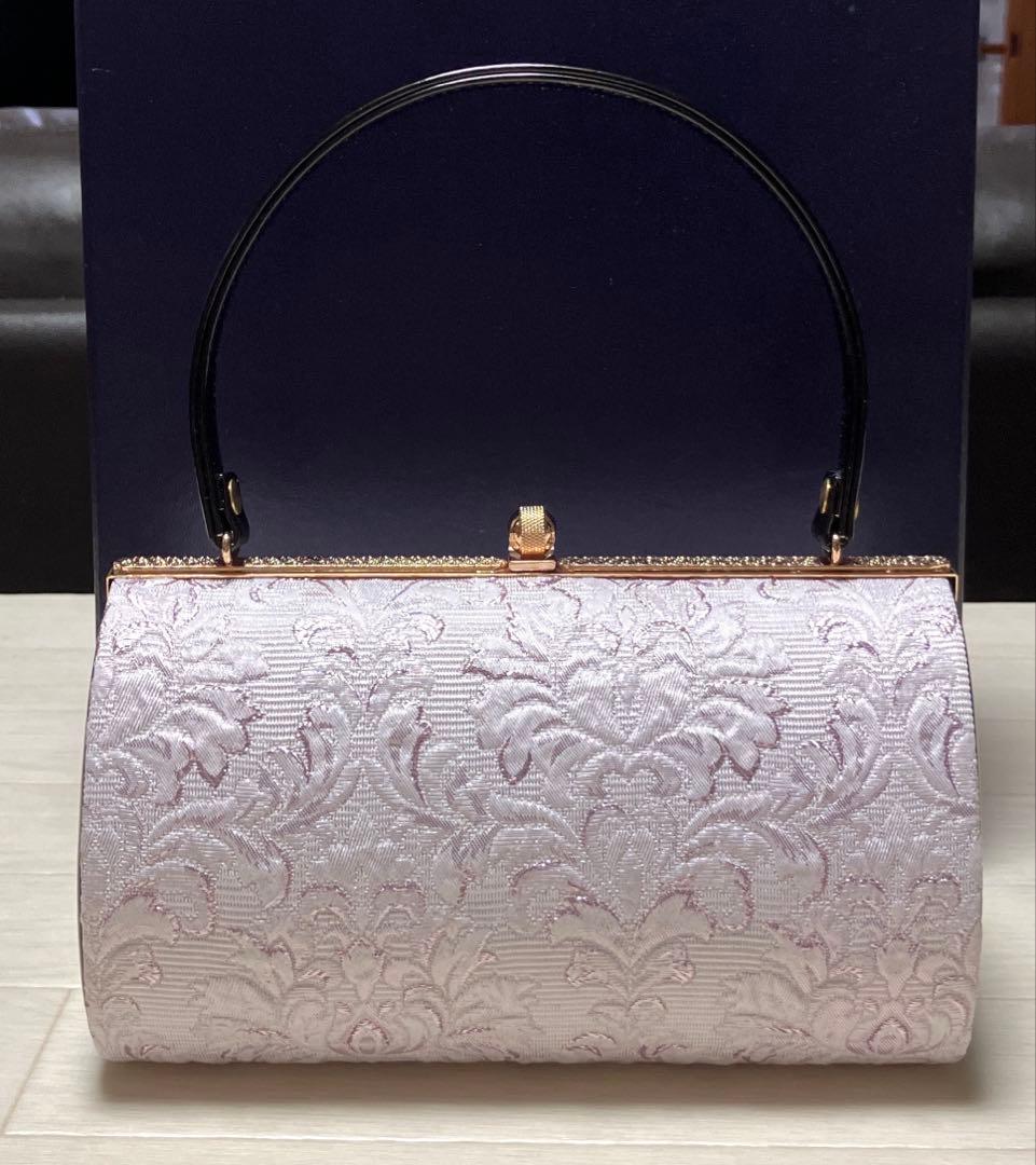 《美品》草履バッグセット　ふくれ織　ジャガード　ローブデコルテ調　成人式