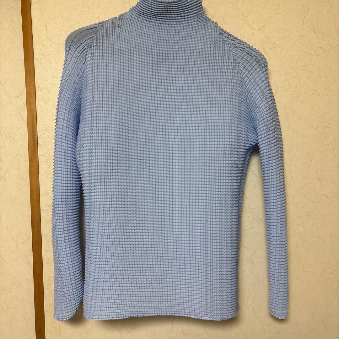 超美品ISSEYMIYAKEウーリープリーツWOOLY PLEATSライトブルー