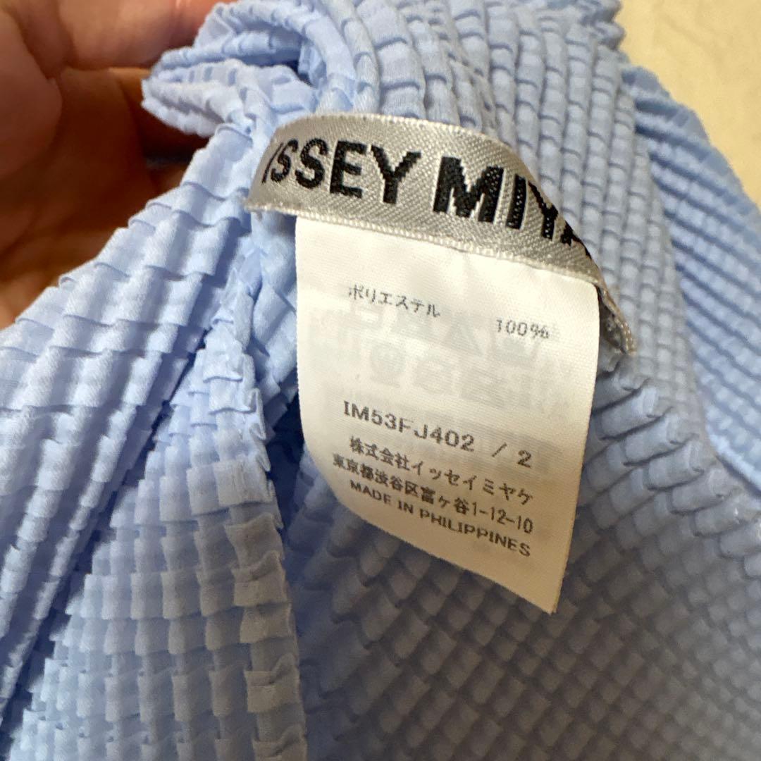 超美品ISSEYMIYAKEウーリープリーツWOOLY PLEATSライトブルー