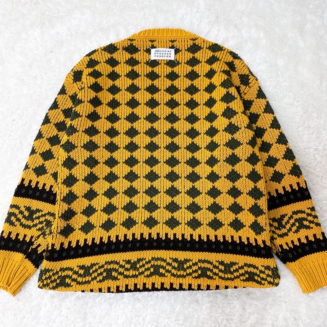 未使用級 メゾンマルジェラ オーバーサイズ リバースニットセーター イエロー