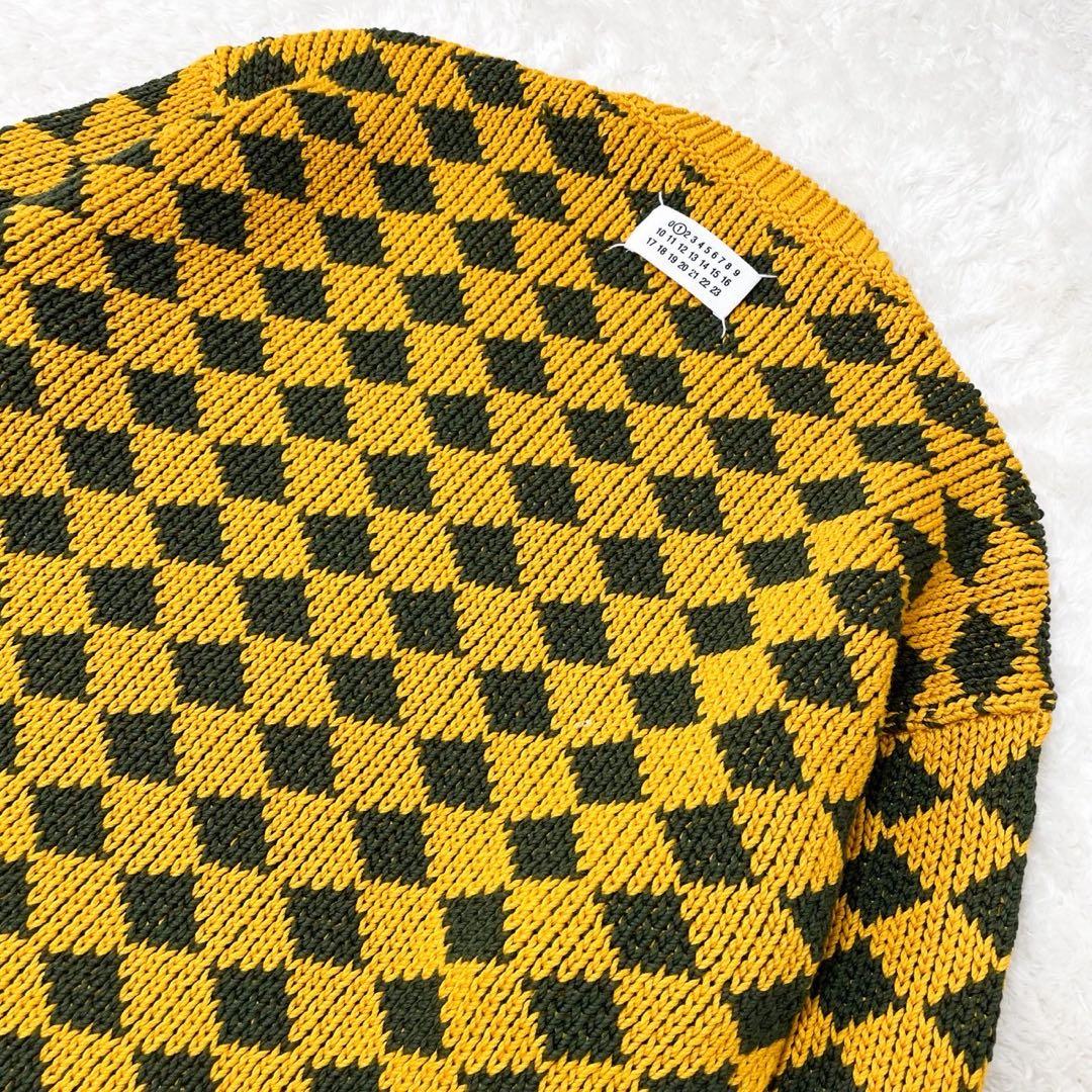 未使用級 メゾンマルジェラ オーバーサイズ リバースニットセーター イエロー