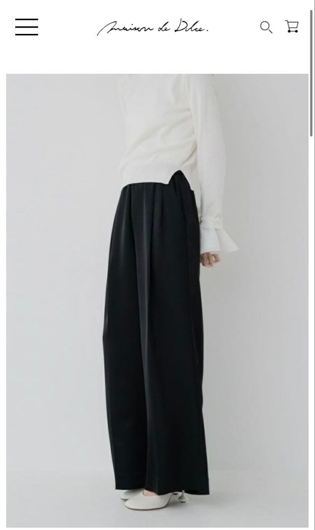 大人気！メゾンドドルチェ luxs pants black