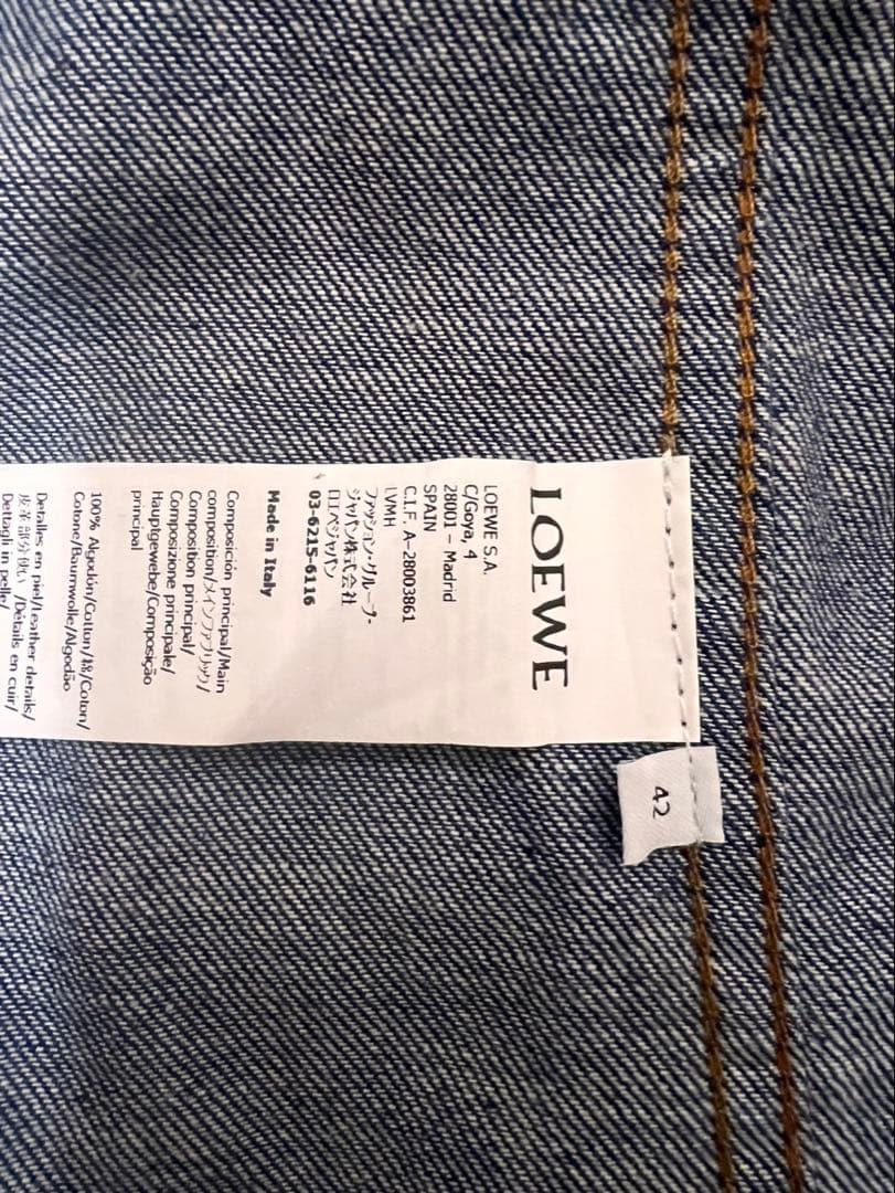 ロエベ　デニムカバーオール サイズ42