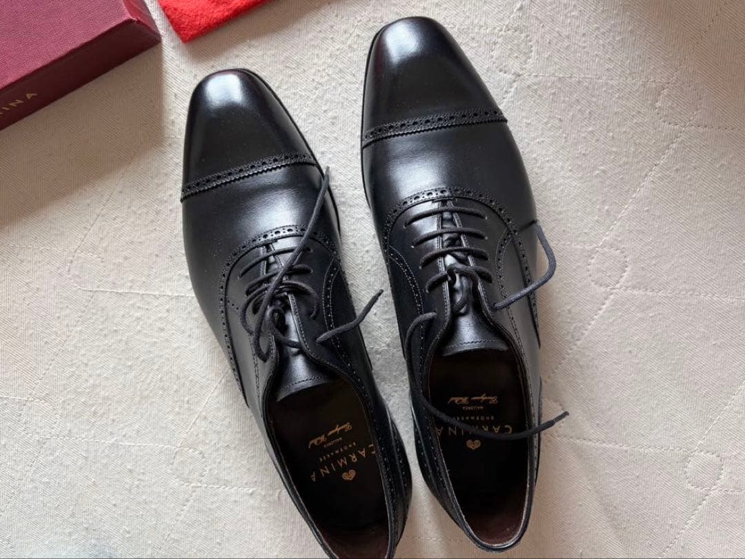 新品同 CARMINE カルミナ レザー ドレスシューズ 7 1/2 クロケット