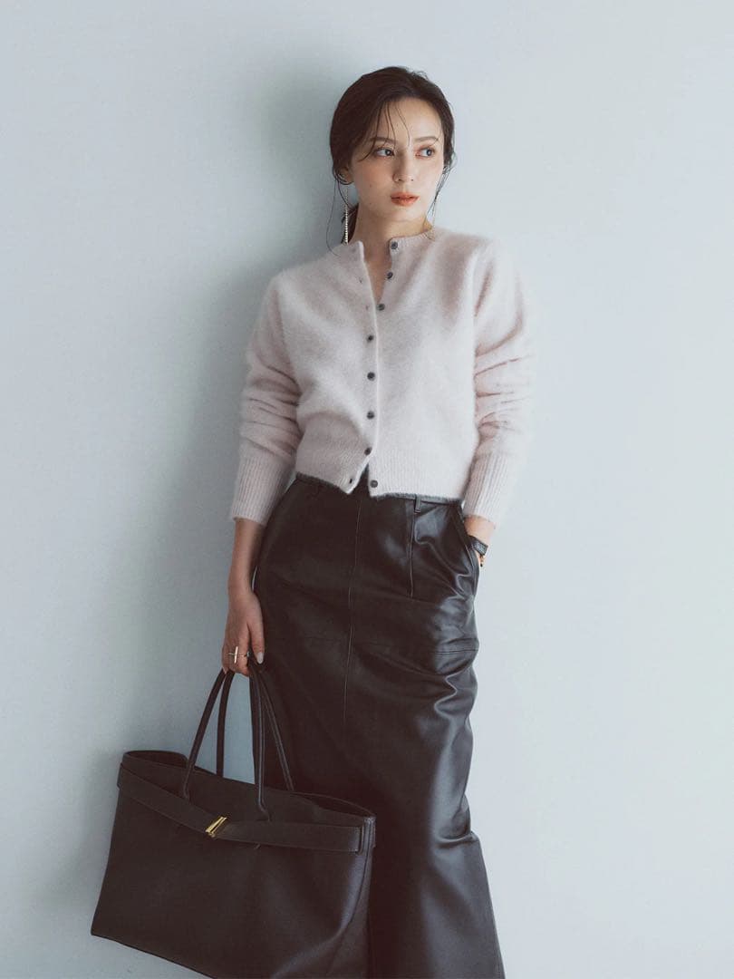 anuans アニュアンス ラクーンフォックスショートカーディガン ピンク