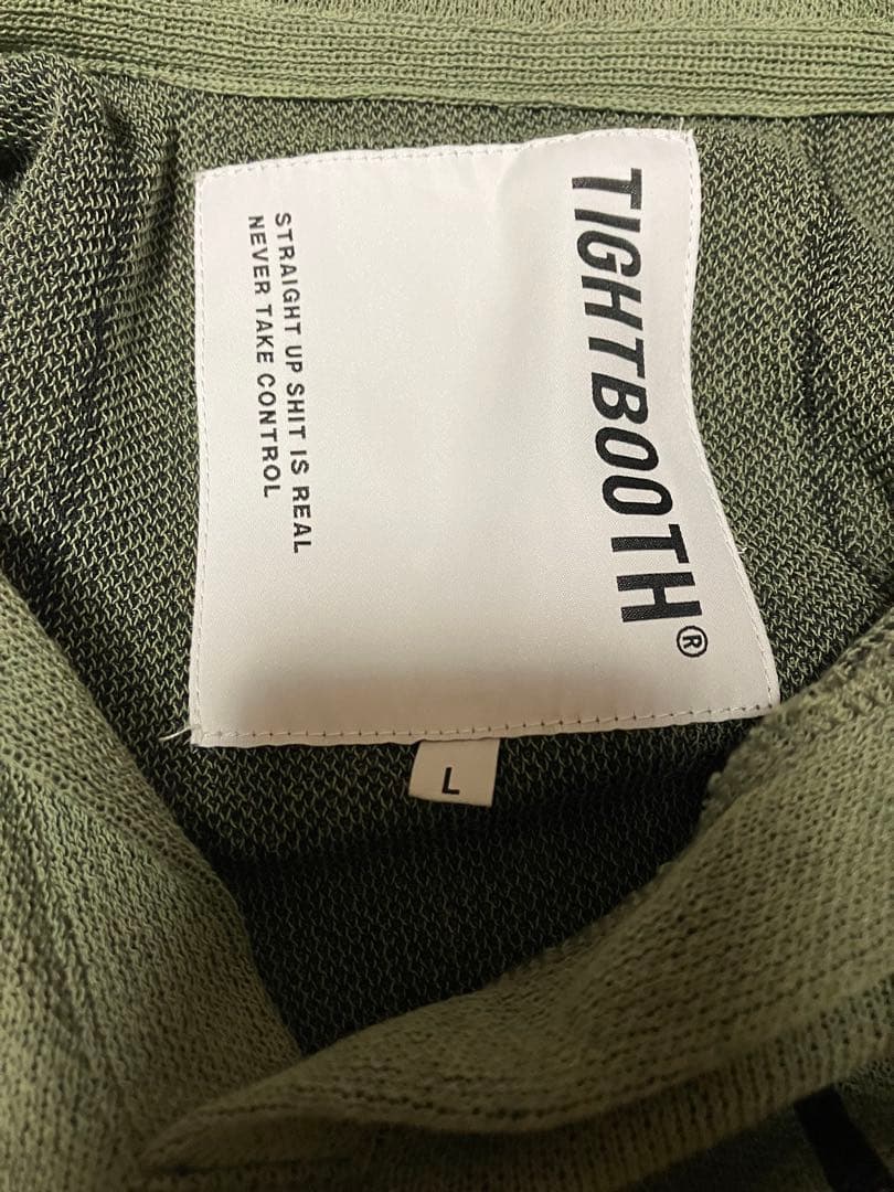 トップス TIGHTBOOTH STRIPE KNIT OPEN POLO