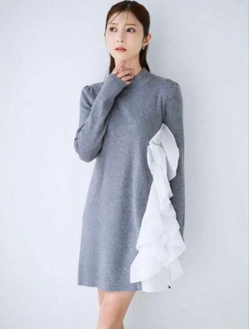 CELFORD ラッフルデザインドッキングニットワンピース