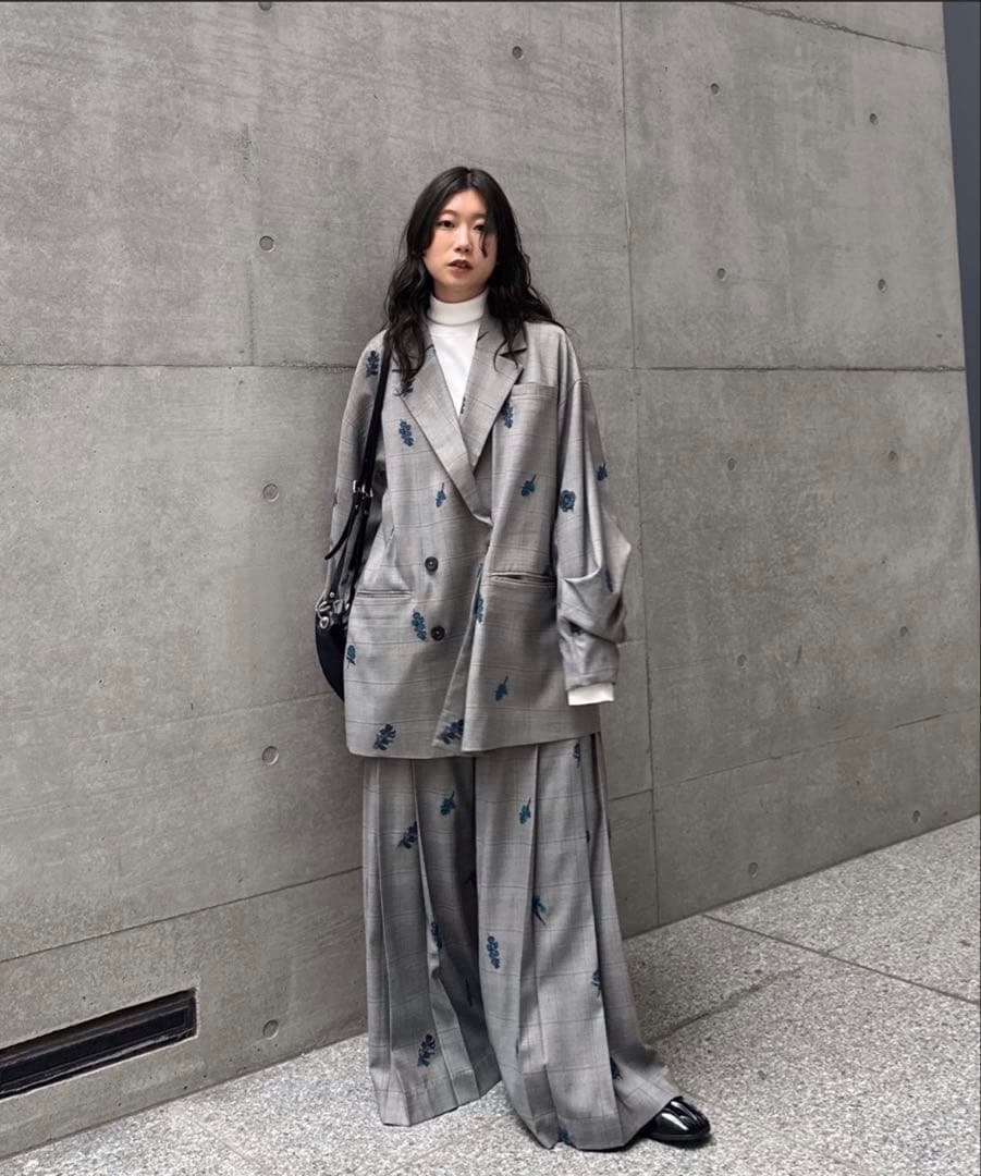 パンツ ameri vintage CHECK FLOWER PLEATS PANTS