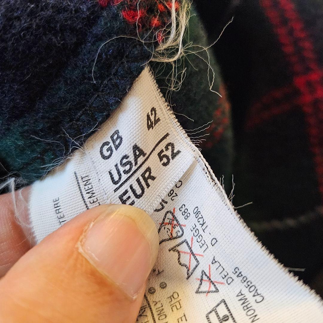 グローバーオール ダッフルコートイギリス製 ネイビー 裏地チェック XL程