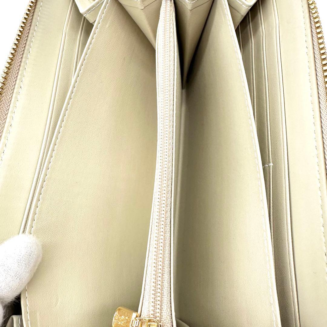 未使用✨浅草文庫 友禅染 花菱 ラウンドジップ 長財布 ピンク 型押しレザー