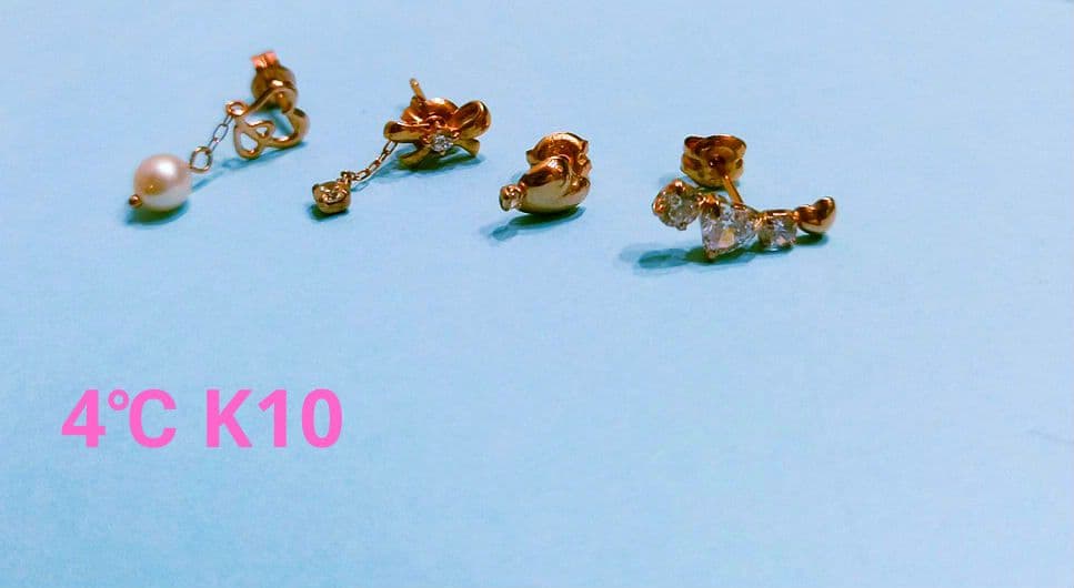 4℃　K10　ピアス　4個セット　片耳