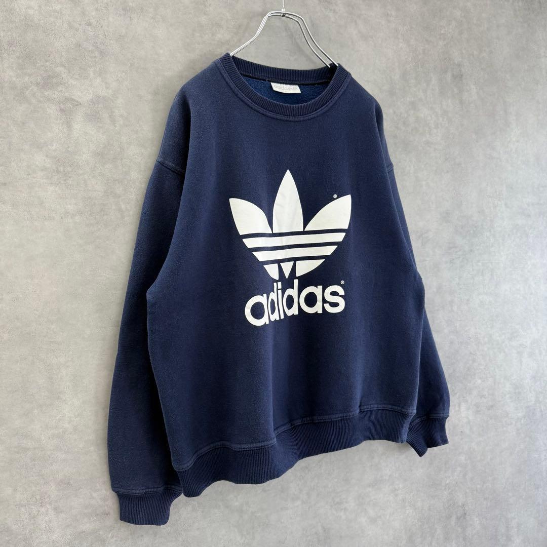90s old adidas アディダス スウェットシャツ ネイビー M